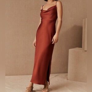 Anthropologie BHLDN Cali Satin Charmeuse Midi Slip Dress / Size 4